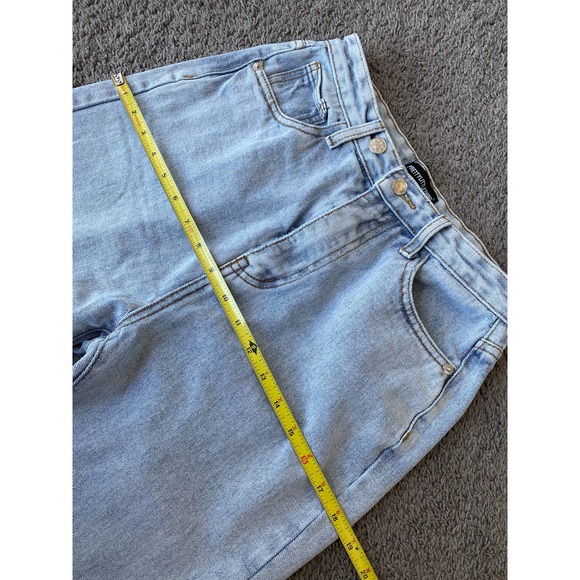 PrettyLittleThing light wash straight jeans, super high rise, size 4 - Picture 8 of 15